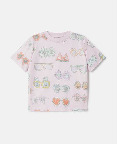 Sunglasses Doodle Print T-Shirt, Woman, , Size: 36m - Stella McCartney - Modalova