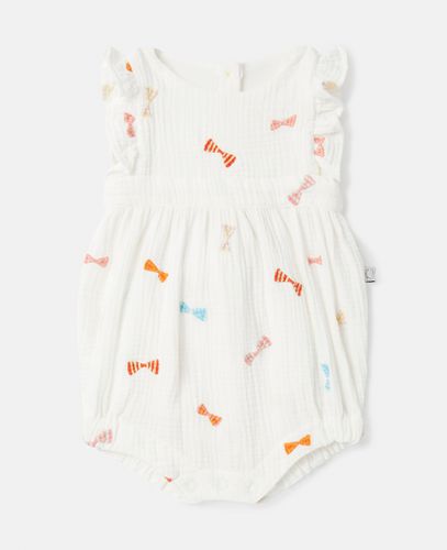 Striped Bow Embroidery Romper, Donna, , Taglia: 24m - Stella McCartney - Modalova