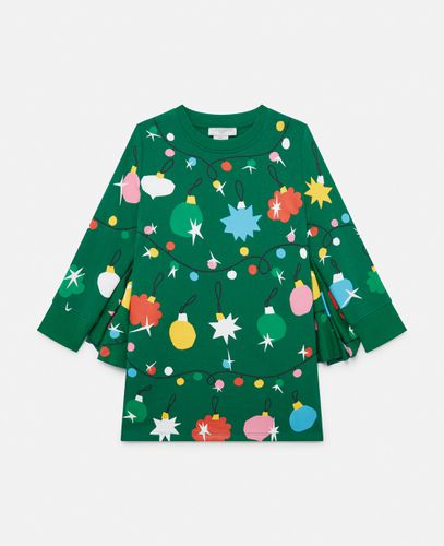 Fledermaus-Kleid mit Weihnachtsbaumkugel-Print, Frau, , Größe: 6 - Stella McCartney - Modalova