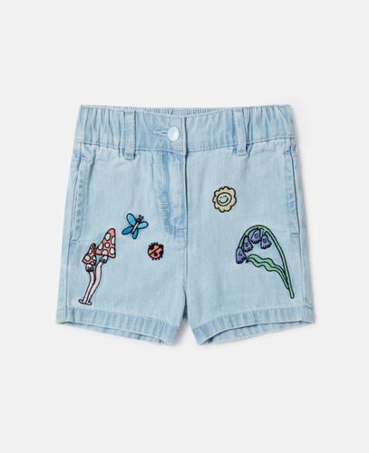 Woodland Friends Elasticated Denim Shorts, Woman, , Size: 12m - Stella McCartney - Modalova