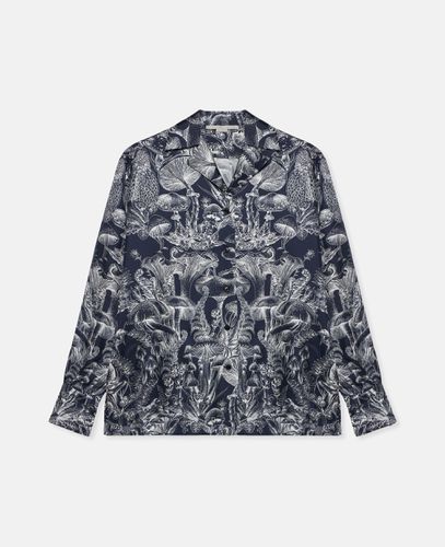 Fungi Forest Print Silk Pyjama Shirt, Woman, , Size: 36 - Stella McCartney - Modalova