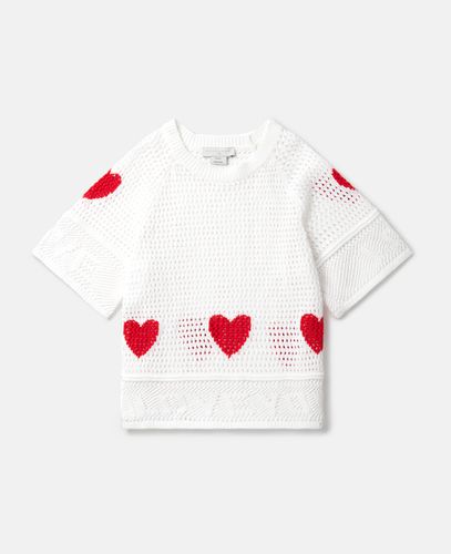 Top a maniche corte con cuore all'uncinetto, , Taglia: 5 - Stella McCartney - Modalova