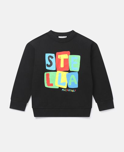 Letter Blocks Print Sweatshirt, Woman, , Size: 14 - Stella McCartney - Modalova