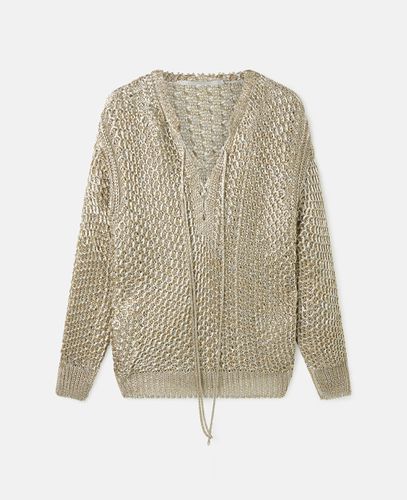 Top a maniche lunghe in tessuto trasparente scintillante, Donna, , Taglia: S - Stella McCartney - Modalova