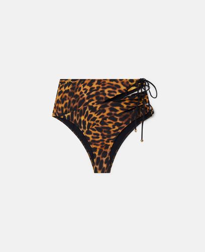 Blurred Cheetah Print High-Waisted Bikini Briefs, Woman, , Size: L - Stella McCartney - Modalova