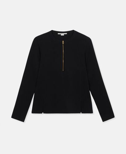 Blusa Arlesa con zip e doppio orlo diviso, Donna, , Taglia: 34 - Stella McCartney - Modalova