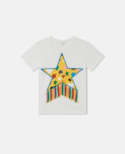 Star Graphic Fringed T-Shirt, Woman, , Size: 3 - Stella McCartney - Modalova