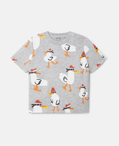 Seagull Bandit Print T-Shirt, Woman, , Size: 12m - Stella McCartney - Modalova
