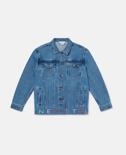 Moniker Embroidered Denim Jacket, Donna, , Taglia: 8 - Stella McCartney - Modalova