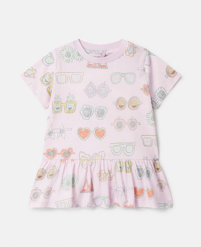 Sunglasses Doodle Print Frilled Dress, Woman, , Size: 18m - Stella McCartney - Modalova