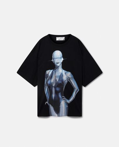 T-shirt oversize in cotone biologico con stampa Sexy Robot, Donna - Stella McCartney - Modalova