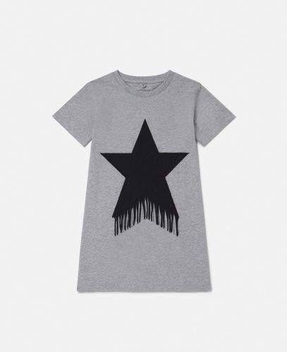 T-Shirt-Kleid mit Fransen und Stern-Motiv, Frau, , Größe: 4 - Stella McCartney - Modalova