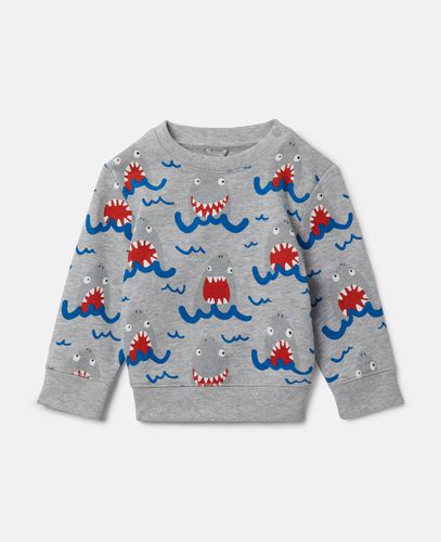 Shark Print Sweatshirt, Woman, , Size: 18m - Stella McCartney - Modalova