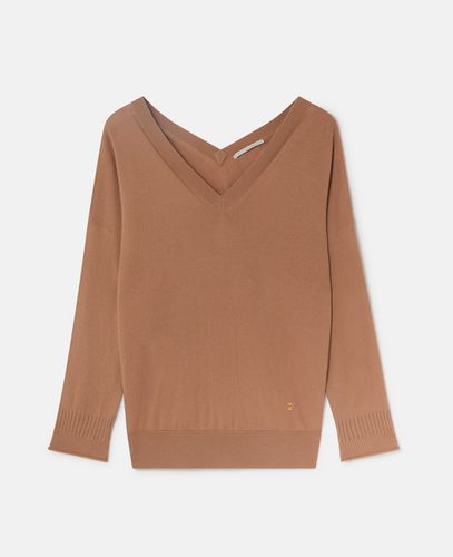 Maglione con Scollo a V e Maniche Lunghe, Donna, , Taglia: M - Stella McCartney - Modalova