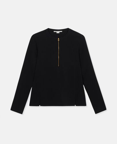 Blusa Arlesa con zip e doppio orlo diviso, Donna, , Taglia: 46 - Stella McCartney - Modalova