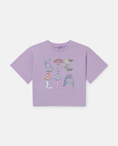 Stella Woodland Lettering Cropped T-Shirt, , Size: 8 - Stella McCartney - Modalova