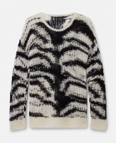 Maglione Tricot Aperto con Motivo Tigrato, Donna, , Taglia: S - Stella McCartney - Modalova