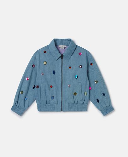 Jewel Embroidered Denim Jacket, Donna, , Taglia: 12 - Stella McCartney - Modalova