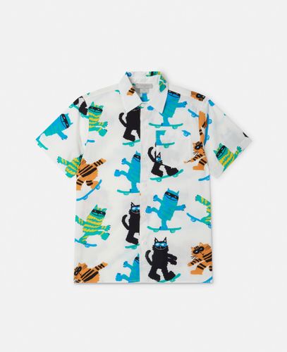 Cats Print Short Sleeve Short, , Size: 8 - Stella McCartney - Modalova