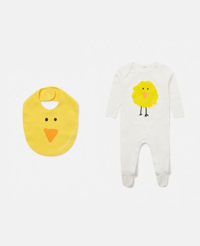 Chick Pattern Bib and Sleepsuit Set, Woman, , Size: 12m - Stella McCartney - Modalova