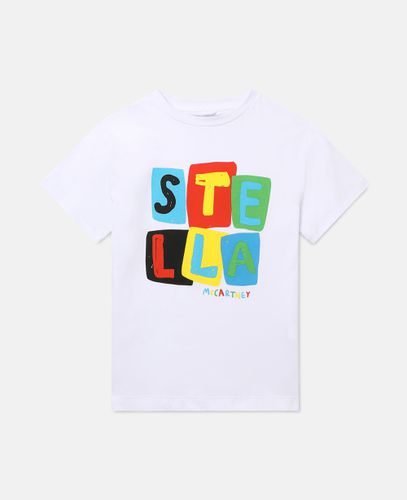 Letter Blocks Print T-Shirt, Woman, , Size: 10 - Stella McCartney - Modalova