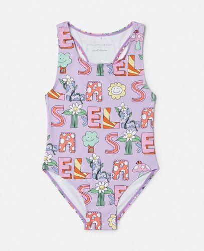 Lettering Print Swimsuit, Woman, , Size: 3 - Stella McCartney - Modalova