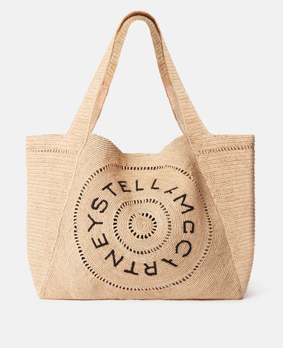 Grosse Tote Bag mit Logo aus Bast, Frau - Stella McCartney - Modalova