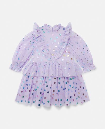 Abito in Tulle Plissettato a Balze, Donna, , Taglia: 6 - Stella McCartney - Modalova