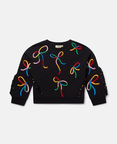 Sweatshirt mit Schleifen-Print und Rueschen, Frau, , Größe: 5 - Stella McCartney - Modalova