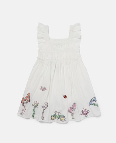 Woodland Friends Pleated Cap-Sleeve Dress, , Size: 12 - Stella McCartney - Modalova