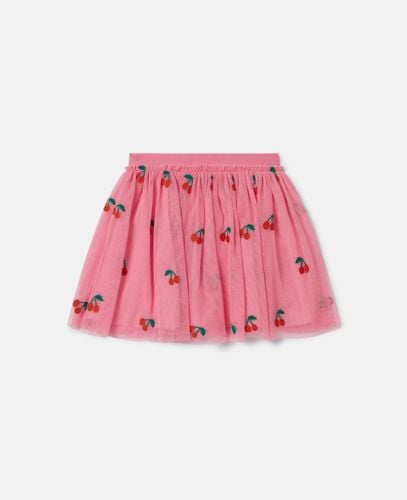 Gonna in Tulle con Ricamo Ciliegie, Donna, , Taglia: 4 - Stella McCartney - Modalova