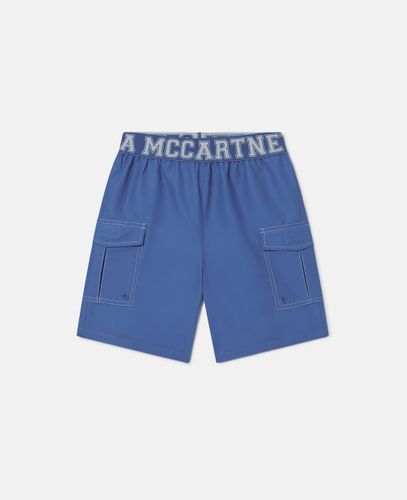 Pantaloncini da Bagno con Fascia in Vita con Logo, Donna, , Taglia: 8 - Stella McCartney - Modalova