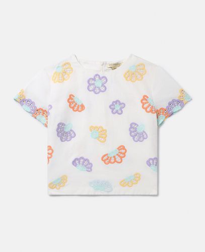 Floral Broderie Anglaise T-Shirt, Donna, , Taglia: 8 - Stella McCartney - Modalova