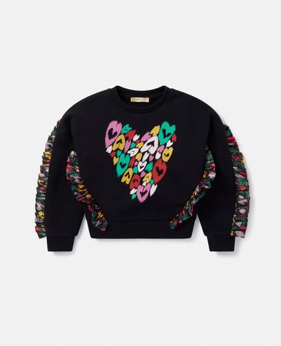 Smudged Heart Print Fringed Sweatshirt, Woman, , Size: 10 - Stella McCartney - Modalova