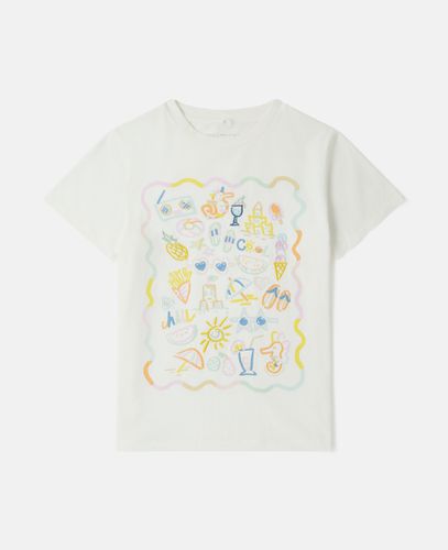 Summer Doodles Motif T-Shirt, Woman, , Size: 4 - Stella McCartney - Modalova