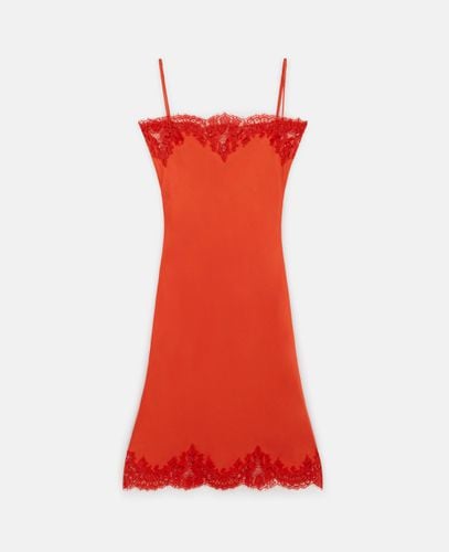 Abito Midi Senza Maniche in Pizzo e Satin, Donna, , Taglia: 40 - Stella McCartney - Modalova