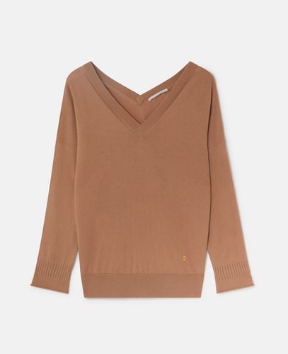 Maglione con Scollo a V e Maniche Lunghe, Donna, , Taglia: XL - Stella McCartney - Modalova