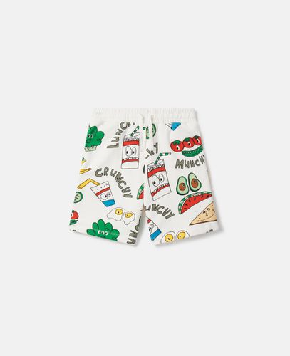 Pantaloncini con stampa Crunchy Lunch, Donna, , Taglia: 4 - Stella McCartney - Modalova