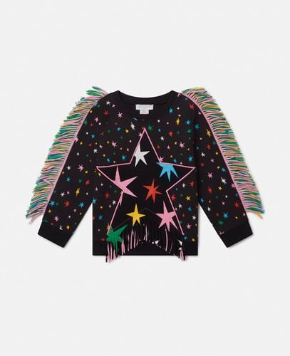 Sweatshirt mit Stern-Motiven und Fransen, Frau, , Größe: 6 - Stella McCartney - Modalova