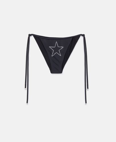 Slip bikini annodato con stella di strass, Donna, , Taglia: M - Stella McCartney - Modalova