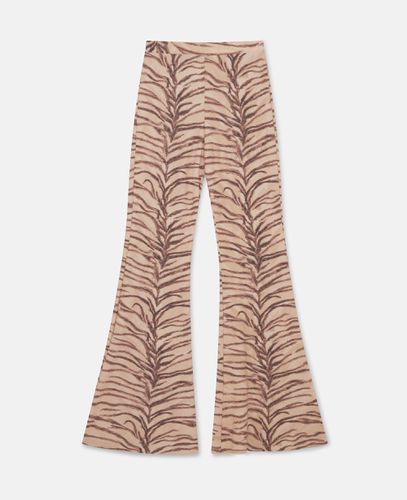 Tiger Print High-Rise Flared Trousers, Woman, , Size: XS - Stella McCartney - Modalova