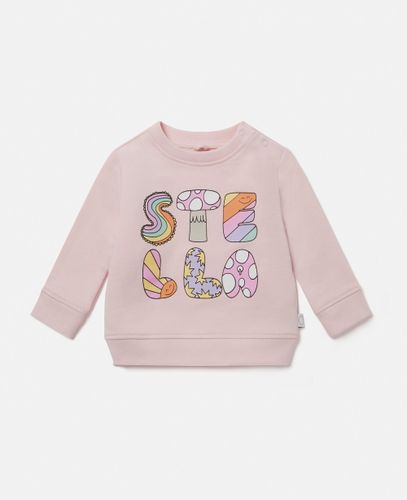 Stella Woodland Lettering Crewneck Sweatshirt, , Size: 24m - Stella McCartney - Modalova