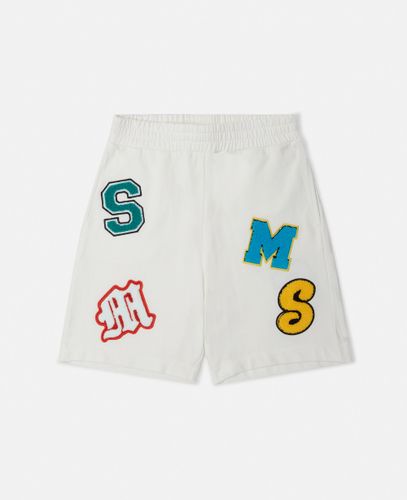 Brand Initials Embroidered Shorts, Woman, , Size: 8 - Stella McCartney - Modalova