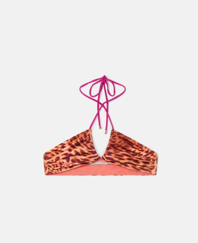 Blurred Cheetah Print Triangle Bikini Top, Woman, , Size: M - Stella McCartney - Modalova