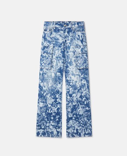 Animal Forest Print Cargo Jeans, Woman, , Size: 24 - Stella McCartney - Modalova