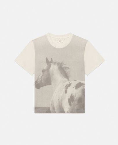 T-Shirt mit Pferde-Grafik, Frau, , Größe: 6 - Stella McCartney - Modalova