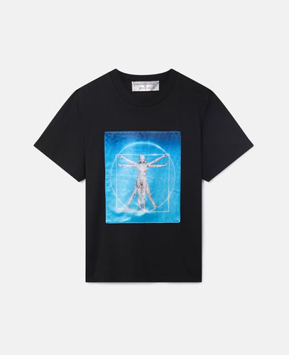 T-shirt oversize in cotone biologico con stampa Vitruvian Woman, Donna, , Taglia: XL - Stella McCartney - Modalova