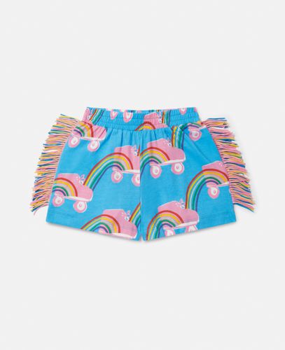 Rollerskate Rainbow Print Fringe Shorts, Donna, , Taglia: 10 - Stella McCartney - Modalova