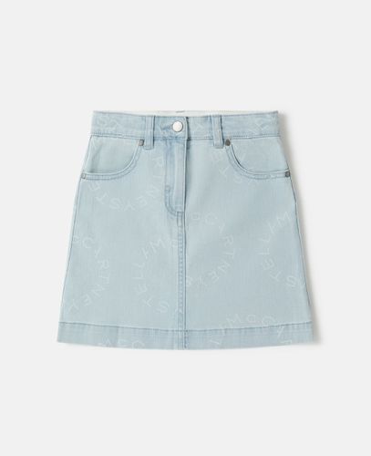 Medallion Logo Denim Skirt, Donna, , Taglia: 14 - Stella McCartney - Modalova