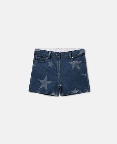 Shorts in denim con stampa di stelle, Donna, , Taglia: 2 - Stella McCartney - Modalova